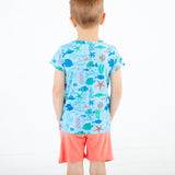Under The Sea Pocket Tee And Shorts Set - Tidal Blue