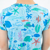 Under The Sea Pocket Tee And Shorts Set - Tidal Blue