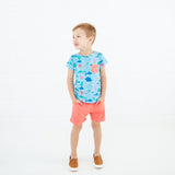 Under The Sea Pocket Tee And Shorts Set - Tidal Blue