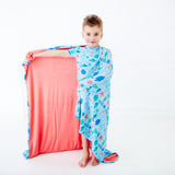 Under The Sea Short Sleeve and Shorts Two Piece Pajama Set - Tidal Blue