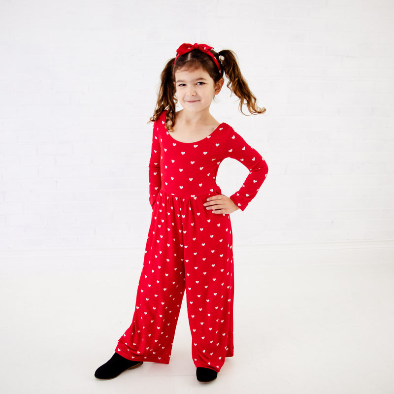 Capturing Hearts Red Heart Leggy Romper