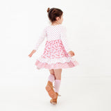 Candy Cane Lane Long Sleeve Whimsy Dress - Pink