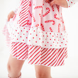 Candy Cane Lane Long Sleeve Whimsy Dress - Pink