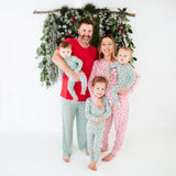 Candy Cane Lane Two Piece Pajamas Set - Pink