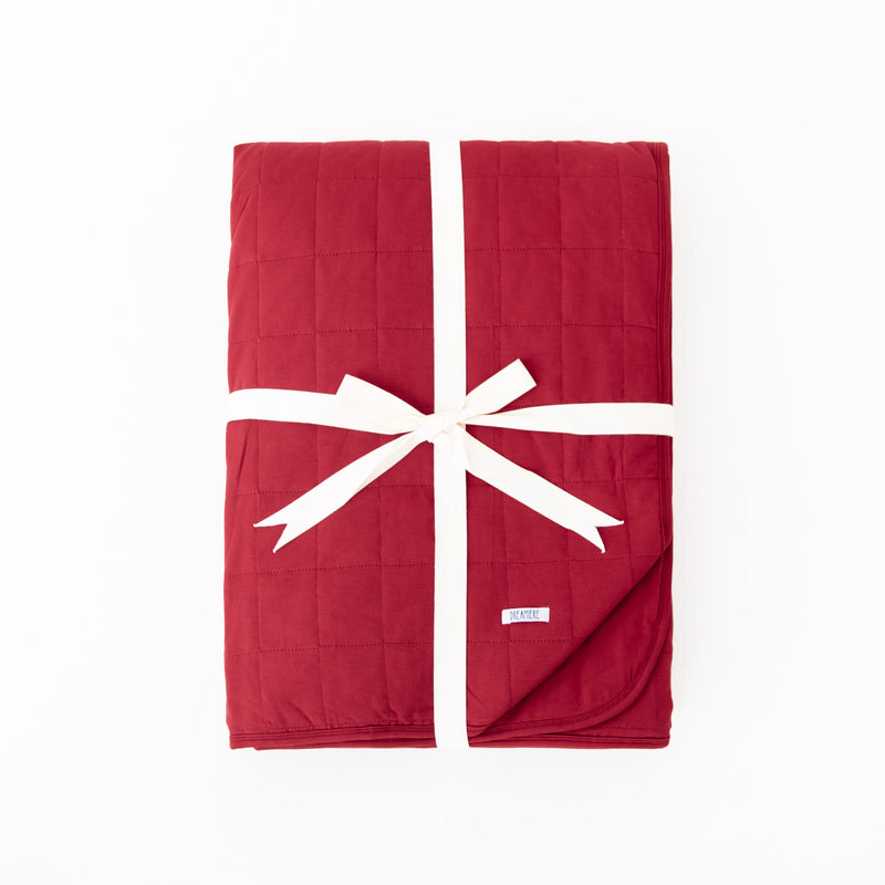 Carmine Quilted Adult Bamboo Blanket - Three Layer