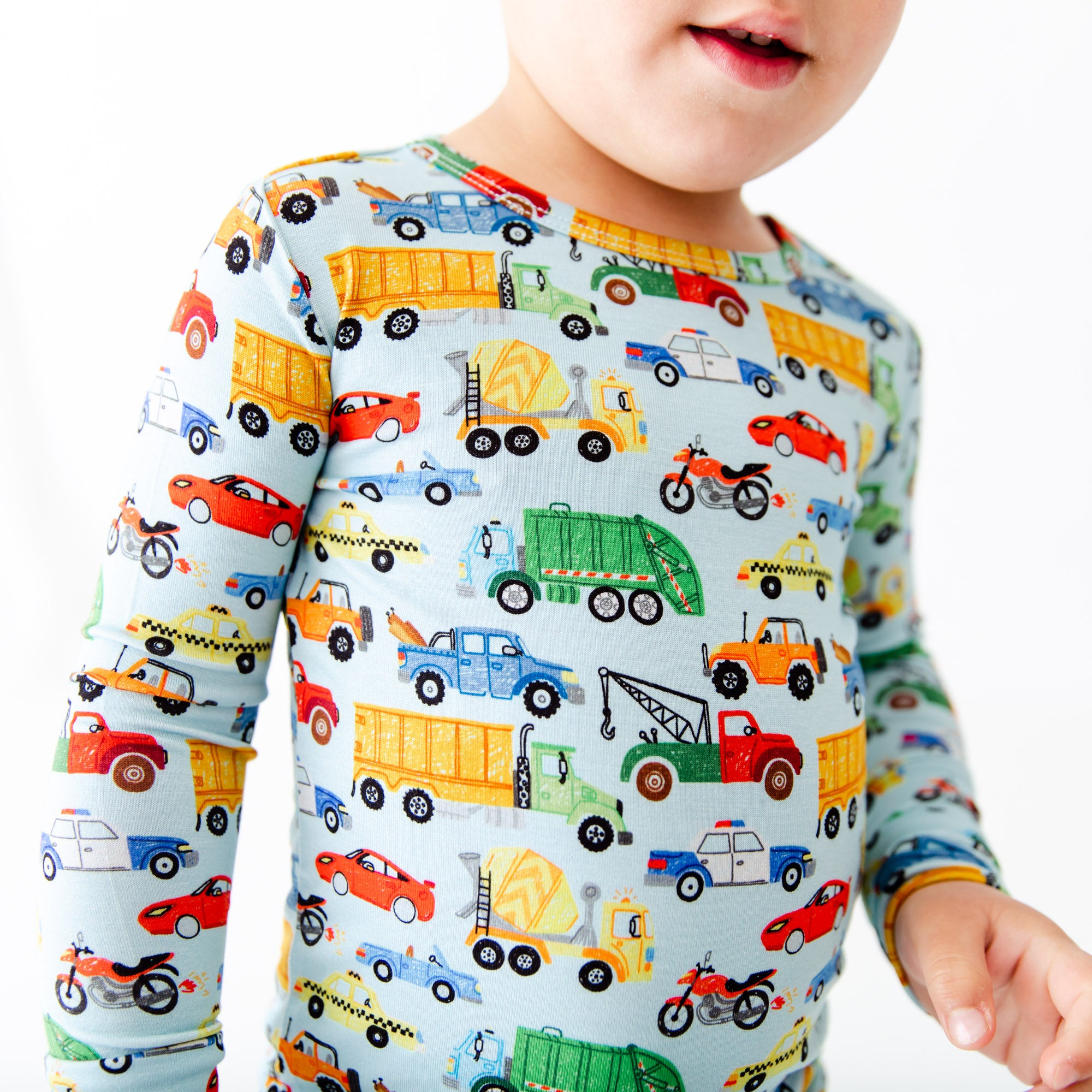 Horizon - Everyday Set <br> Kids Embroidered Cotton Notched Collar Pajama Set main image 1