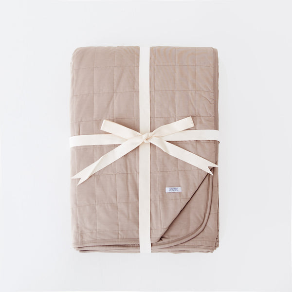 Cashew Quilted Adult Bamboo Blanket - Three Layer EXTRA FILL