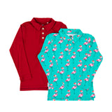 Long Sleeve Polo Shirt Set: Flamingo Greetings - DROPPING AUGUST 19TH