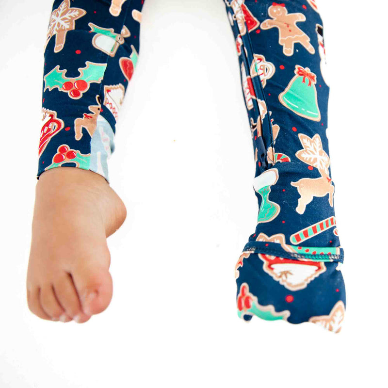 Baby's feet in Bamboo Convertible Footie Pajamas.