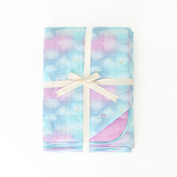 Cotton Candy Skies Quilted Adult Bamboo Blanket - Three Layer