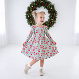 A Cup Of Cheer Long Sleeve Twirler Dress
