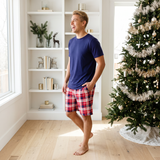 Rudolph’s Plaid Men's Sleep Shorts and Tee
