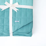 Dusty Turquoise Quilted Adult Bamboo Blanket - Three Layer EXTRA FILL