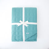 Dusty Turquoise Quilted Adult Bamboo Blanket - Three Layer EXTRA FILL