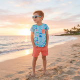 Under The Sea Pocket Tee And Shorts Set - Tidal Blue