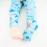 Under The Sea Convertible Footie - Tidal Blue