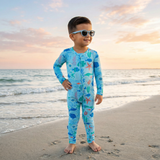 Under The Sea Convertible Footie - Tidal Blue