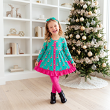 Flock The Halls Ruffle Tunic and Pants Set