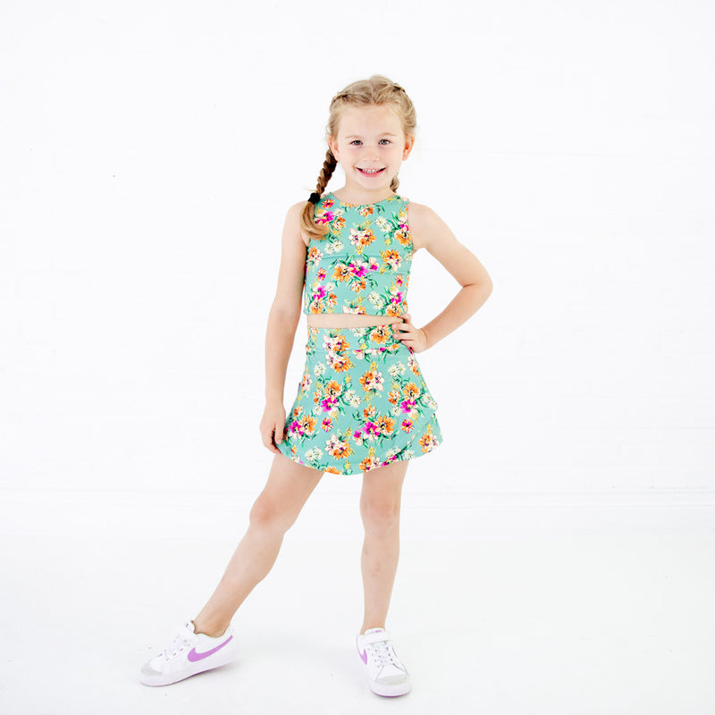 Flower Child Flower Girl Bamboo Skirt with Top Set for Summer