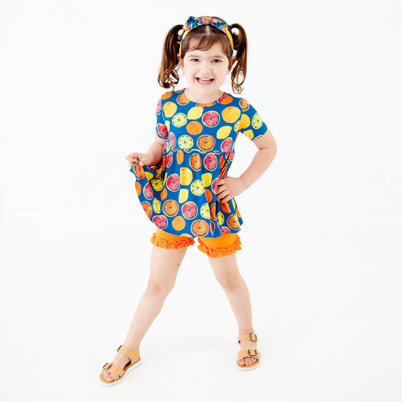 Citrus Got Real Twirl Top And Ruffle Shorts Set