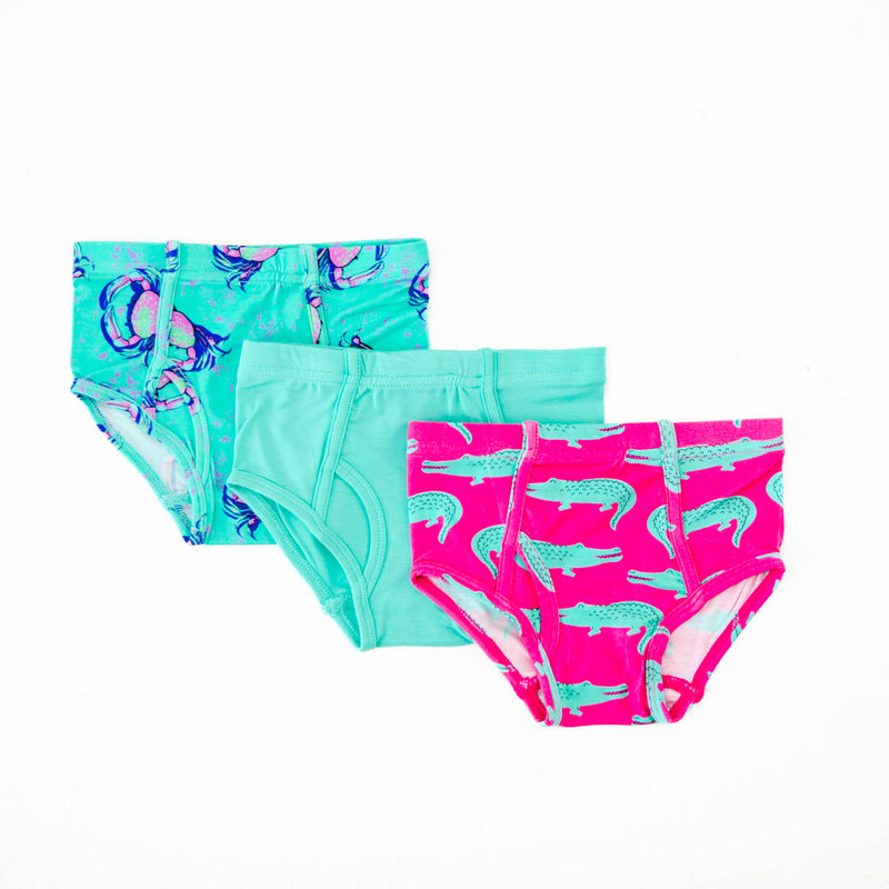 3 Pack Boy's Brief Underwear - Gator Trio