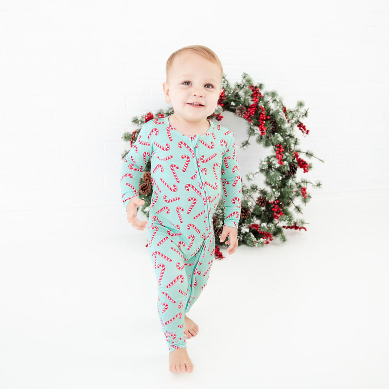 Candy Cane Lane Convertible Footie - Mint