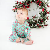 Candy Cane Lane Convertible Footie - Mint