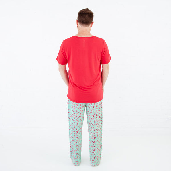 Candy Cane Lane Men's Short Sleeve Loungewear - Mint