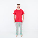 Candy Cane Lane Men's Short Sleeve Loungewear - Mint