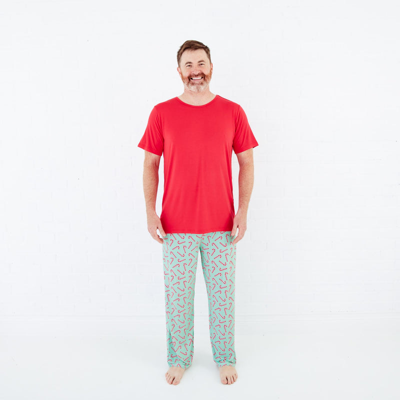 Candy Cane Lane Men's Short Sleeve Loungewear - Mint