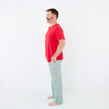 Candy Cane Lane Men's Short Sleeve Loungewear - Mint