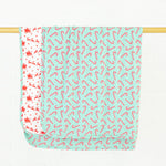 Candy Cane Lane Reversible Blanket - Mint