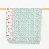 Candy Cane Lane Reversible Blanket - Mint