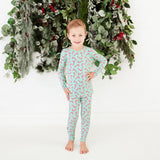 Candy Cane Lane Two Piece Pajamas Set - Mint