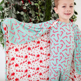 Candy Cane Lane Reversible Blanket - Mint