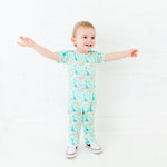 Land Before Bedtime Short Sleeve Romper - Jurassic Jungle
