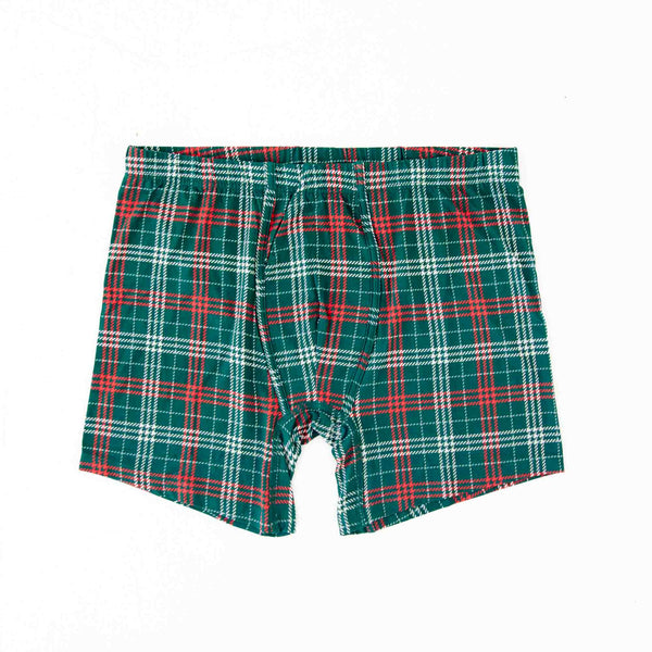 Green and Red Plaid Men's Boxers. 