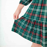 Close-up of tired layers on a holiday dress. 