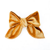 Harvest Gold Luxe Velour Bow Clip - DROPPING AUGUST 12TH