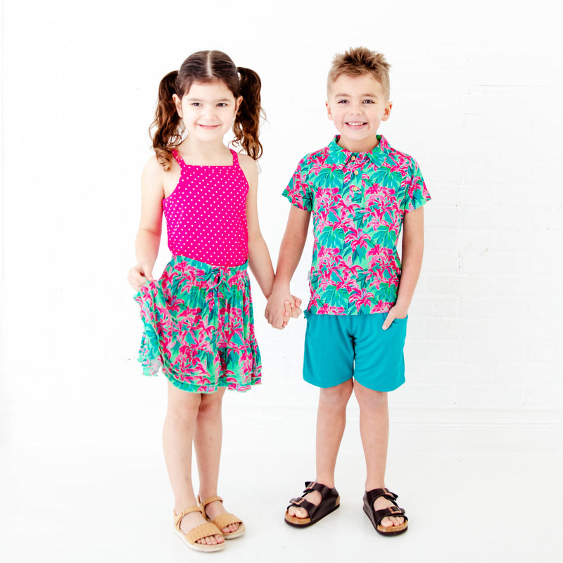 Tropic Like It's Hot Tank Top And Ruffle Skort Set