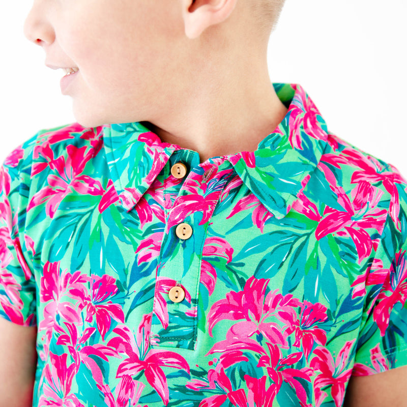 Tropic Like It's Hot Polo Shirt And Short Set