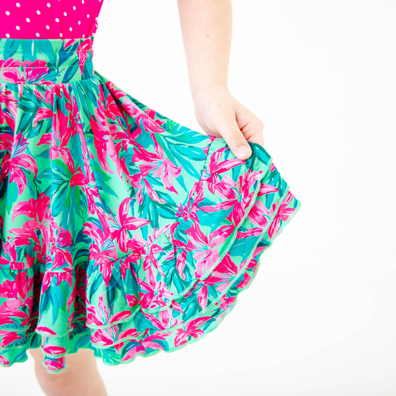 Tropic Like It's Hot Tank Top And Ruffle Skort Set