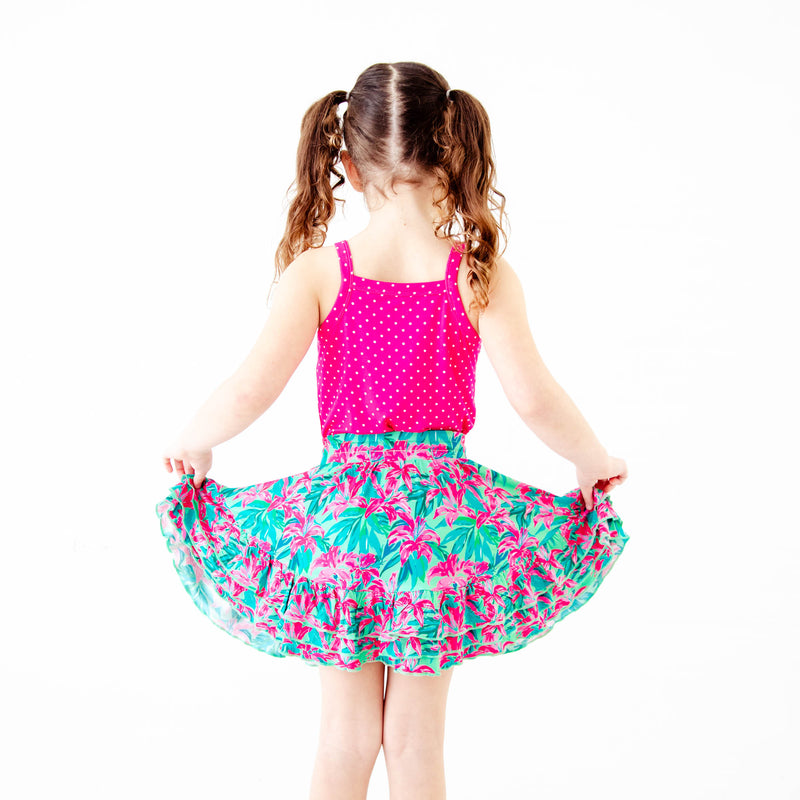 Tropic Like It's Hot Tank Top And Ruffle Skort Set
