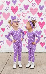Heart To Get Two Piece Pajamas Set - Purple