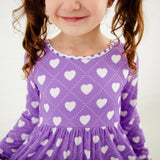 Heart To Get Bow Back Dress and Shorts Set - Purple