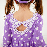 Heart To Get Bow Back Dress and Shorts Set - Purple