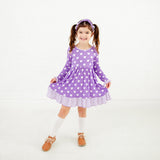 Heart To Get Bow Back Dress and Shorts Set - Purple