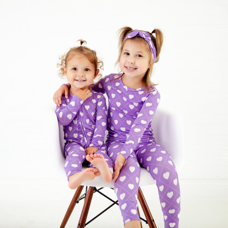 Heart To Get Ruffle Convertible Footie - Purple