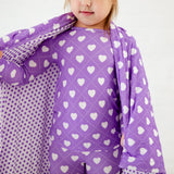 Heart To Get Quilted Children's Bamboo Blanket - Purple