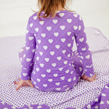 Heart To Get Two Piece Pajamas Set - Purple